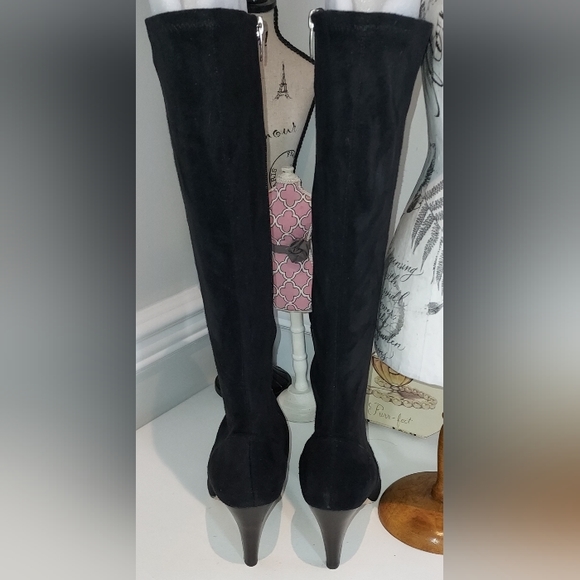 Enzo Angiolini Billion Black Fabric Tall Boots Size 10M NWOB - Picture 4 of 10